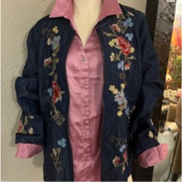 NWT xl women’s tencel X-Large embroidered jacket by paparazzi pair w blouse - Picture 1 of 15